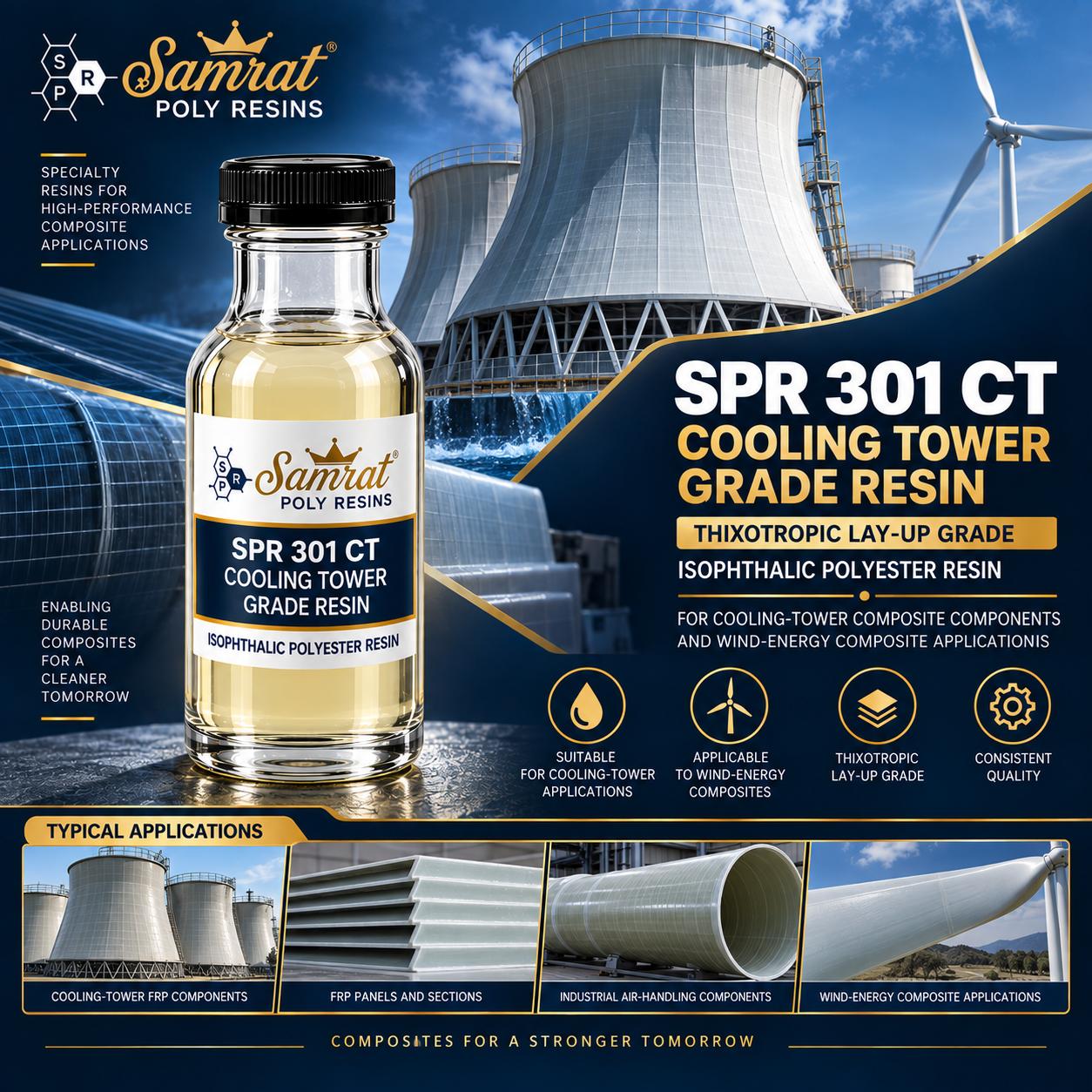 SPR 301 CT Isophthalic Cooling Tower Grade Resin को बोतल, अगाडि कूलिङ टावर देखिने