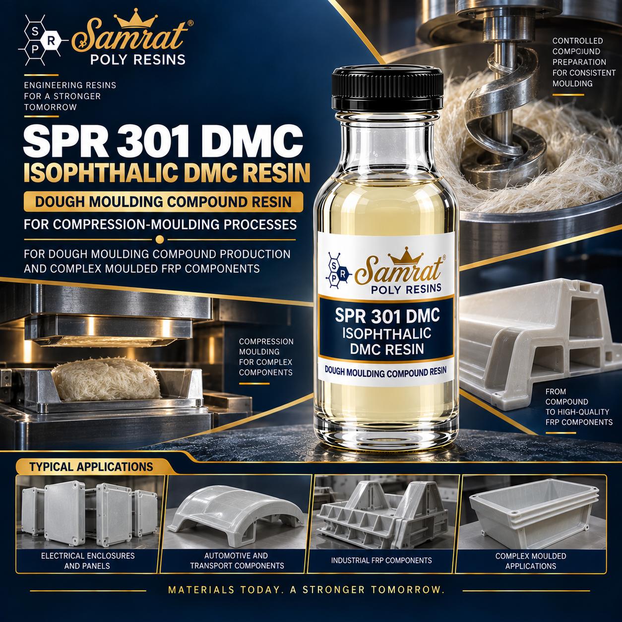 SPR 301 DMC Isophthalic DMC Resin को बोतल, सँगै मिसाइँदै गरेको dough moulding compound