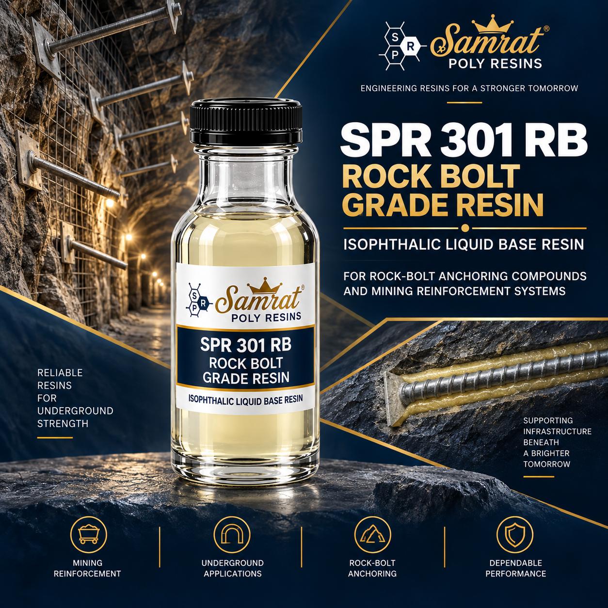 SPR 301 RB Rock Bolt Grade Resin को बोतल — anchoring compound बनाउन प्रयोग हुने तरल base resin