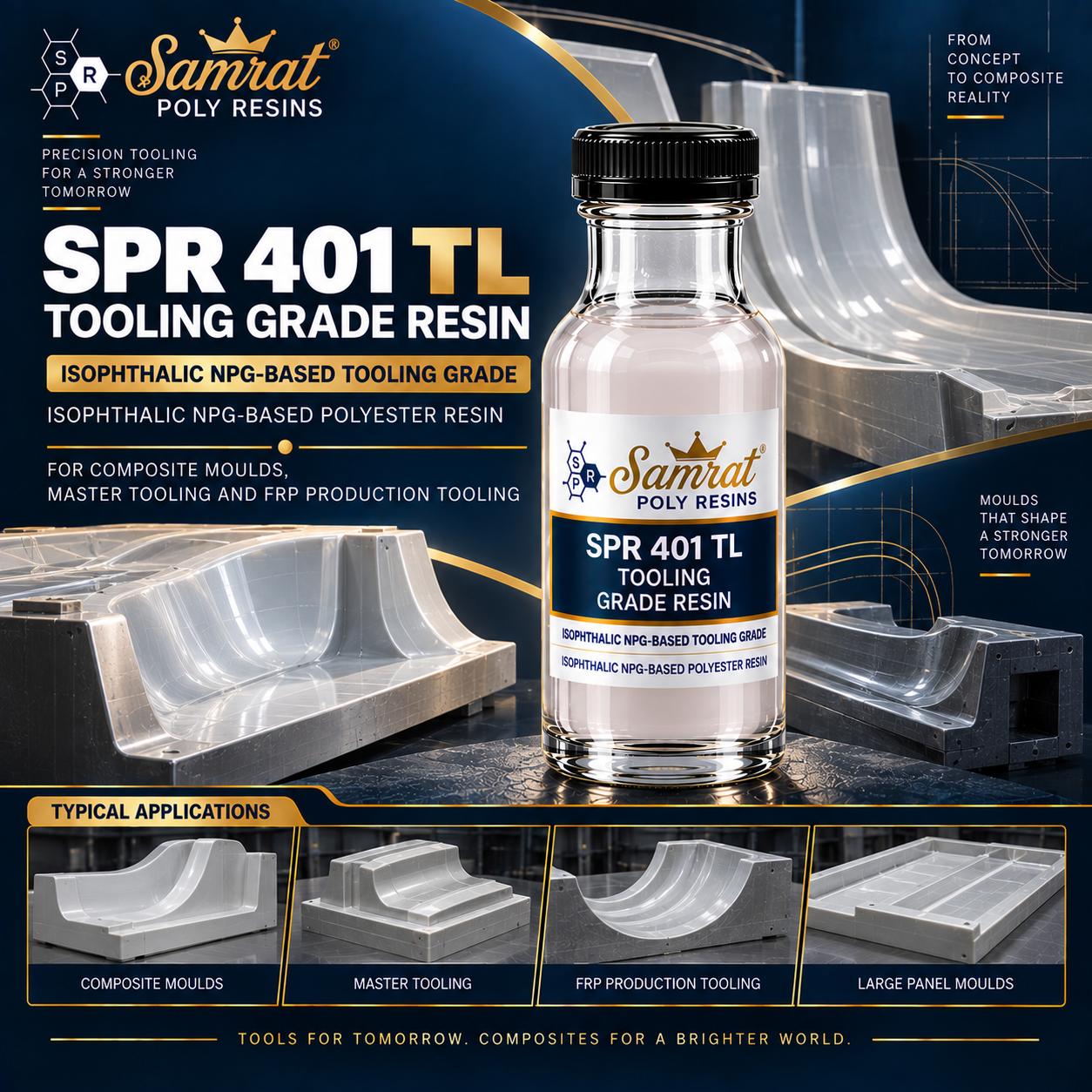 SPR 401 TL Tooling Grade Resin को बोतल, सँगै composite mould को सतह